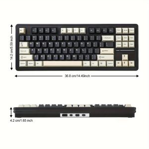 YUNZII YZ87 Black TKL Mechanical Gaming Keyboard - 75% Layout, Hot Swappable, RGB Backlit with N-Key Rollover, Wireless 5.0/2.4Ghz/Type-C, Ergonomic Design for Windows/Mac/Linux