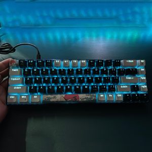 Portable 60% Mechanical Gaming Keyboard, Ice Blue LED Backlit Compact 68 Keys Mini Wired Office Keyboard With Blue Switch For Windows Laptop PC For Mac Gift For Birthday/Easter/President's Day/Boy/Girlfriends