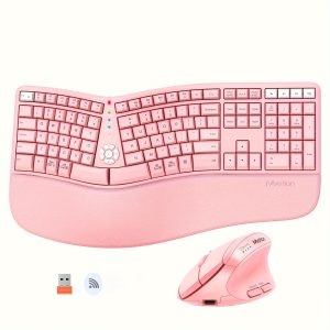 Meetion Advanced DirectorC Ergonomic Keyboard And Mouse Combo, BT/2.4G Business Office Gear, Wireless Keyboard With Palm Rest, Rechargeable, Full-Size Keyboard, Halloween, Christmas Gift