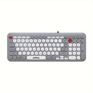 JeDEL K35 Wired Gaming Keyboard, Ultra-Fast Response, Silent Button Membrane Switch, Ergonomic Design, Compatible with PC, Mac, Office Players, Grey, Includes USB Cable